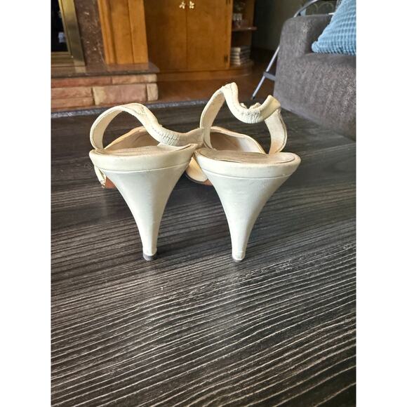 Vintage Jarolini Leather Patchwork Slingback Heels Sz. 10 - Picture 9 of 11